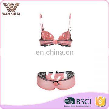 Customized Colors Lace Printed Breathable Good Sale Female Bra Panty photo-3