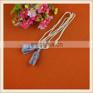 Fashionable wholesale cheap mixcolored cotton double head tassel rope with cord for girl suits