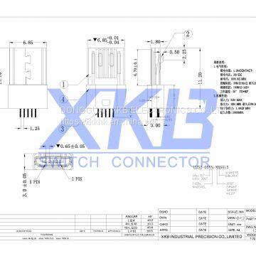 MICRO 5P Welding Plate Male Short Body Exposed 6.7mm USB Connector photo-2
