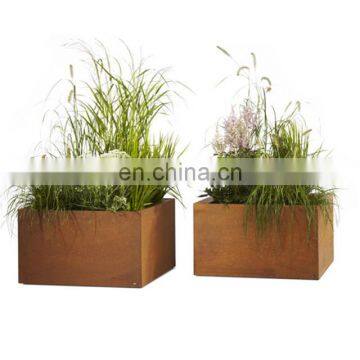 Corten Steel Planters Rustic Flower Pot Box