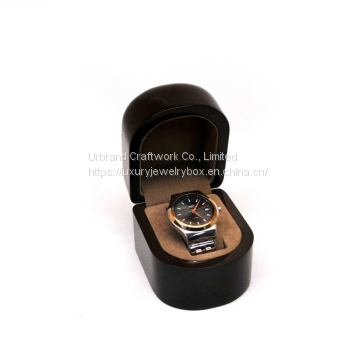 Small round glossy wooden watch box piano painted wooden watch gift box Urbrand