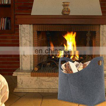 Wholesale felt firewood basket indoor with handle