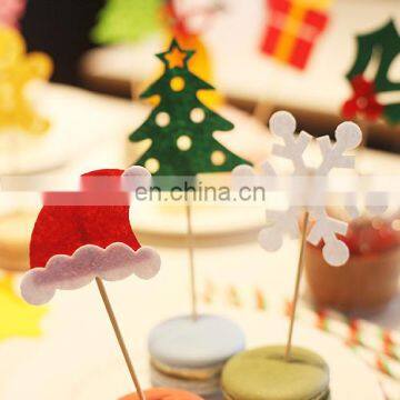 China supplier  felt Christmas decoration for cake with flag