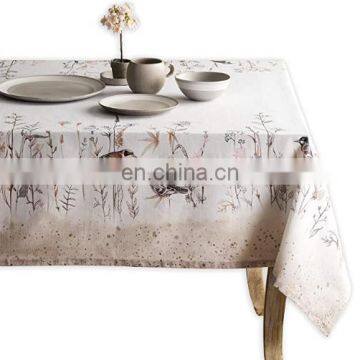 Cotton Linen Fabric Wrinkle Free Anti-Fading Dust-Proof Washable Tabletop Decoration for Kitchen Party