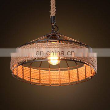Popular Industrial Fancy Hemp Rope Lamp Edison Pendant Light photo-4