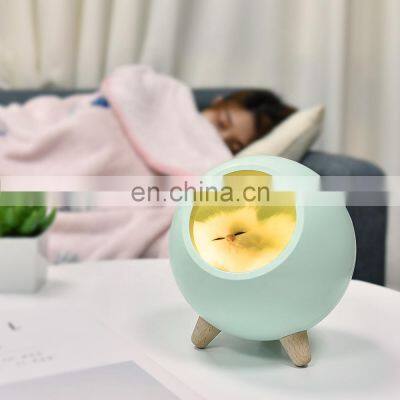 Home Decoration Portable Wooden Led Rechargeable Kids Room Light photo-2