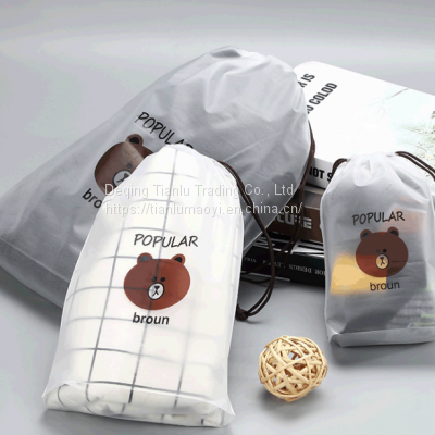 Bunch Mouth Packaging Bag, String Bag, Daily Necessities Packaging and Storage Bag, Cartoon Printing Drawstring Bag Can be Customized