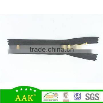 3#YG Spring Lock Slider Brass Close End Metal Zippers Wholesale