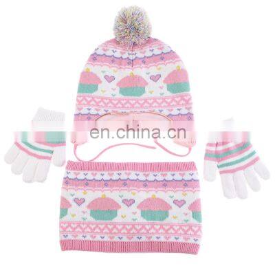 Winter children's hat scarf gloves