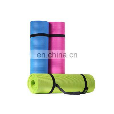 Custom Gym Custom Logo High Density Environmental Protection Low Price Nbr Non Slip Yoga Mat With Strap