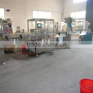 Automatic Viscosity liquid filling machine & Automatic capping machine & colletcing tables