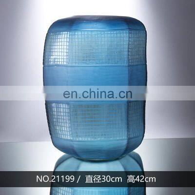 Wholesale Creative Lattice Clear Handblown Glass Flower Vase Set Home Decor For Sale photo-4