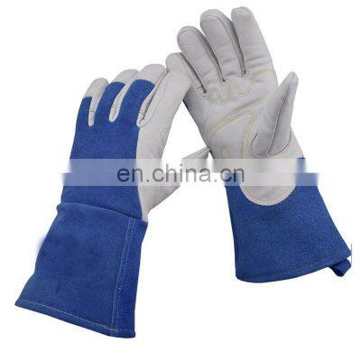 Custom Hand Protection Heat Resistant Anti Cut High Quality Long Sleeve Cow Split Leather Safety Welding Gloves