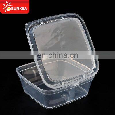 PP Plastic Square Portion Sampling Sauce Cup with Hinged Lid