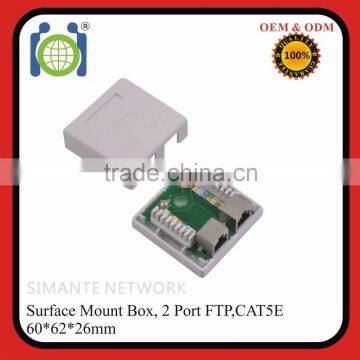 CAT5E Connection Box RJ45 FTP Surface Mount box 2 Port