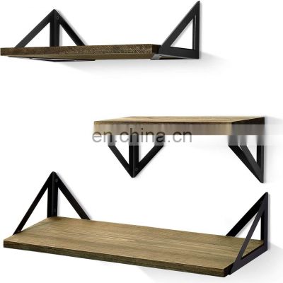 two installations multifunctional handmade eco-friendly wood floating wall shelf unique for living room