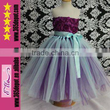 Purple Discoid Little Queen Flower Girl Dress Strapless Dress For Child