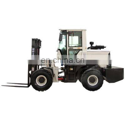 Diesel Forklift Truck Loader Bucket With Attachment 4WD Truck Mounted Forklift