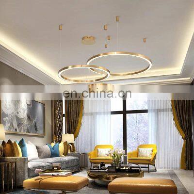 Modern Simple Decorative Lighting Lamp Stairs Hanging Pendant Living Room Gold Led Chandelier Lights For Home Chandelier