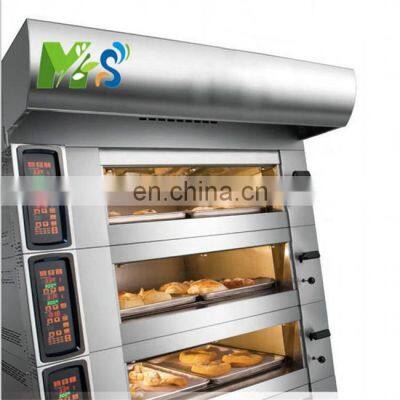 MS China 3 Deck 6 Trays Commercial Kitchen Gas Oven Bakery Machine Equipment Baking Oven Bread Cake Deck Ovengas Oven for Bakery