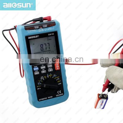 allosun EM135 Car Diagnostic Tool Digital Automotive Multi-meter Car Engine RPM Tester Dwell Angle Car Alternator Tester