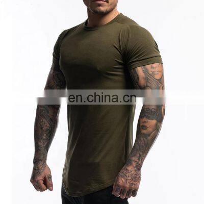 Custom Drop Hem Gym T-shirts cotton spandex