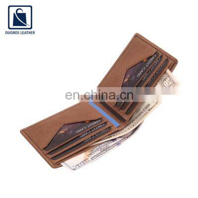 Vintage Style Look Matching Stitching Chairman Lining Material Genuine Leather Wallet for Women