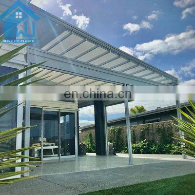 Roof Systems Retractable Modern Motorized Awning Led Light pvc Pergola