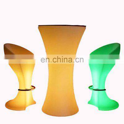 wireless illuminated party bar table modern glowing coffee shop led chair bar tables bar furniture sets cocktail table led chair