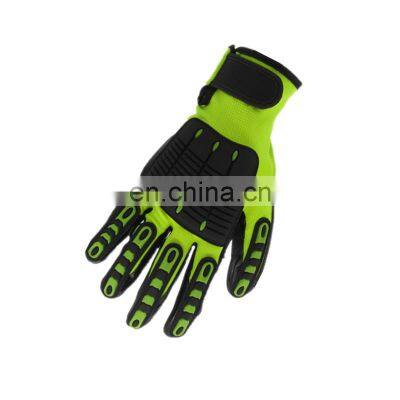 Nitrile Coated Oilfield Anti Vireration Shock TPR Impact Work Cut Resistant Mechanic Mining Safety Gloves