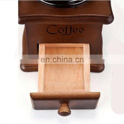 Classic Manual Coffee Bean Grinder Mill Old Fashioned Wooden Design Spices Nuts photo-3
