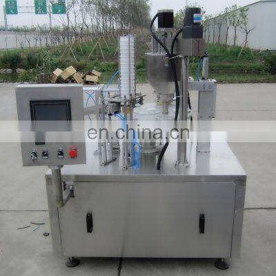 Rotary type yogurt ice cream cup filling sealing machine