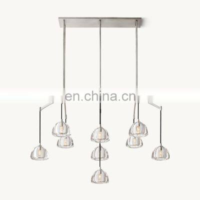 American Style Modern Decorative Wedding Decor Hotel Candle Hanging Iron Copper Pendant Light Led Chandelier photo-3