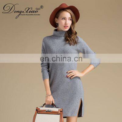 Thickened Long Sweater Dress Turtleneck Women Cashmere 100% Sweater