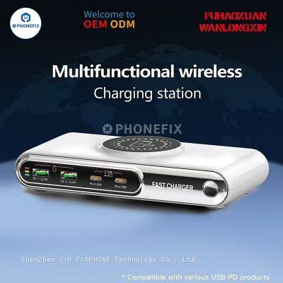 Multifunctional Wireless Charging Station PD QC USB Fast Charger