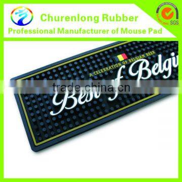 2016 Custom bar accessory eco-friendly branded logo soft pvc beer bar mat