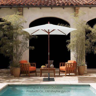 Commercial Modern Design Beech Wood Parasol, Wooden Patio and Garden Umbrella With 6 Ribs, Outdoor Furniture Umbrella photo-5