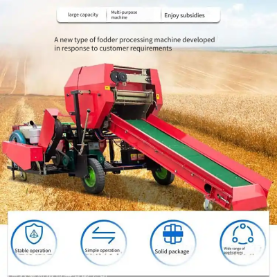 Agricultural Straw Baler, Wheat Straw and Rice Straw Feed Briquetting Machine, Hemp Rope Binding and Silage Wrapping Machine