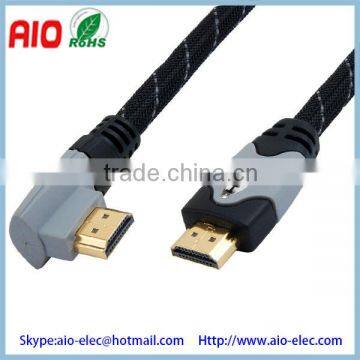 gray 1.4V High speed quality braided hdmi male to right angle hdmi male cable type a to c 2043p 1080P HDTV,DV