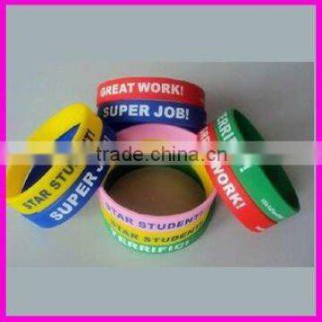 fashion logo printed silicone promotional bracelet