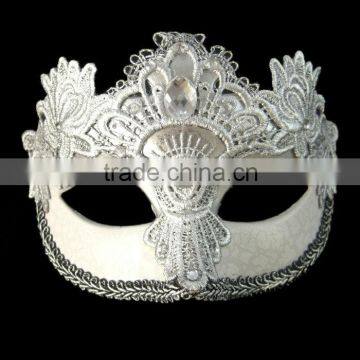 Plastic Silver Mask With Rhinestone