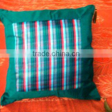 Polyester dupion check cushion cover