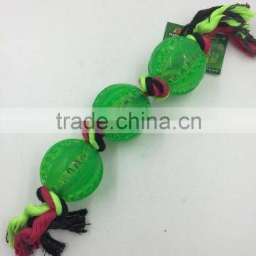 Pet Product Cotton Rope Rubber Ball Toy for Dog,three Ball Toys photo-2