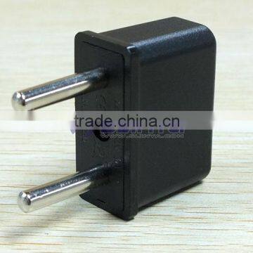 Black Copper US to EU AC Power Plug Travel Converter Adapter photo-3