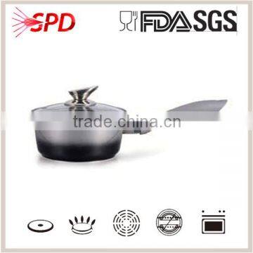 High quality SGS FDA fashion luxury wave series die casting nonstick coating sauce pan