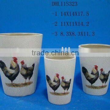 Ceramic crackleware flower pot