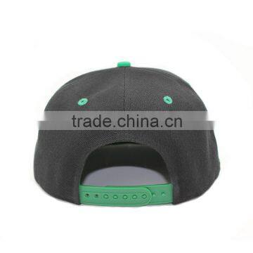 Flat Bill Snapback Hat With Green Under Brim photo-4