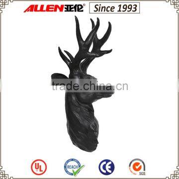 12" black resin deer head wall decoration, resin deer statue for wall