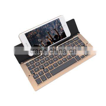 2015 hot seller Universal Ultra-slim folding Bluetooth aluminum keyboard for all tablets and smart phones