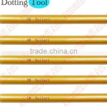 cheapest price !!! New Fashion color Acrylic Handle Double End wooden nail dotting tool kit///dot tool kit#65778